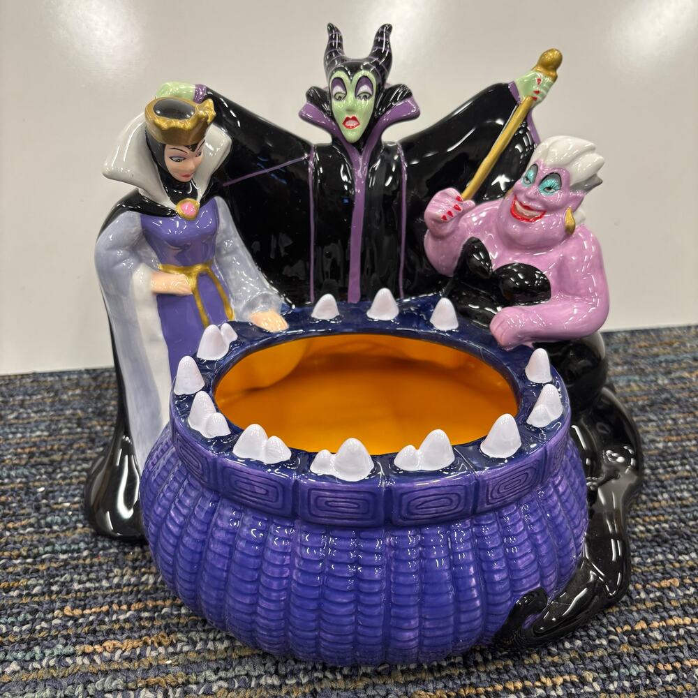 Disney Villains Candy Dish Bowl Maleficent Ursula Evil Queen Halloween w/ Box